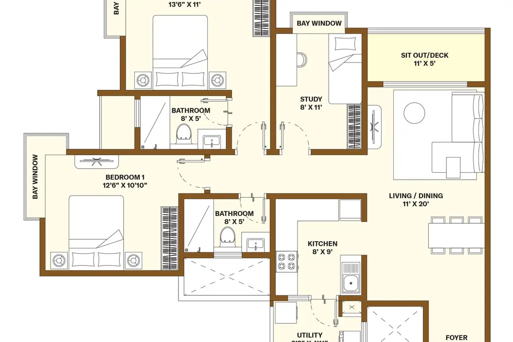 Nikoo Homes 9 (Alpine, Bhartiya Garden Hill), a picture from Bhartiya Urban’s website