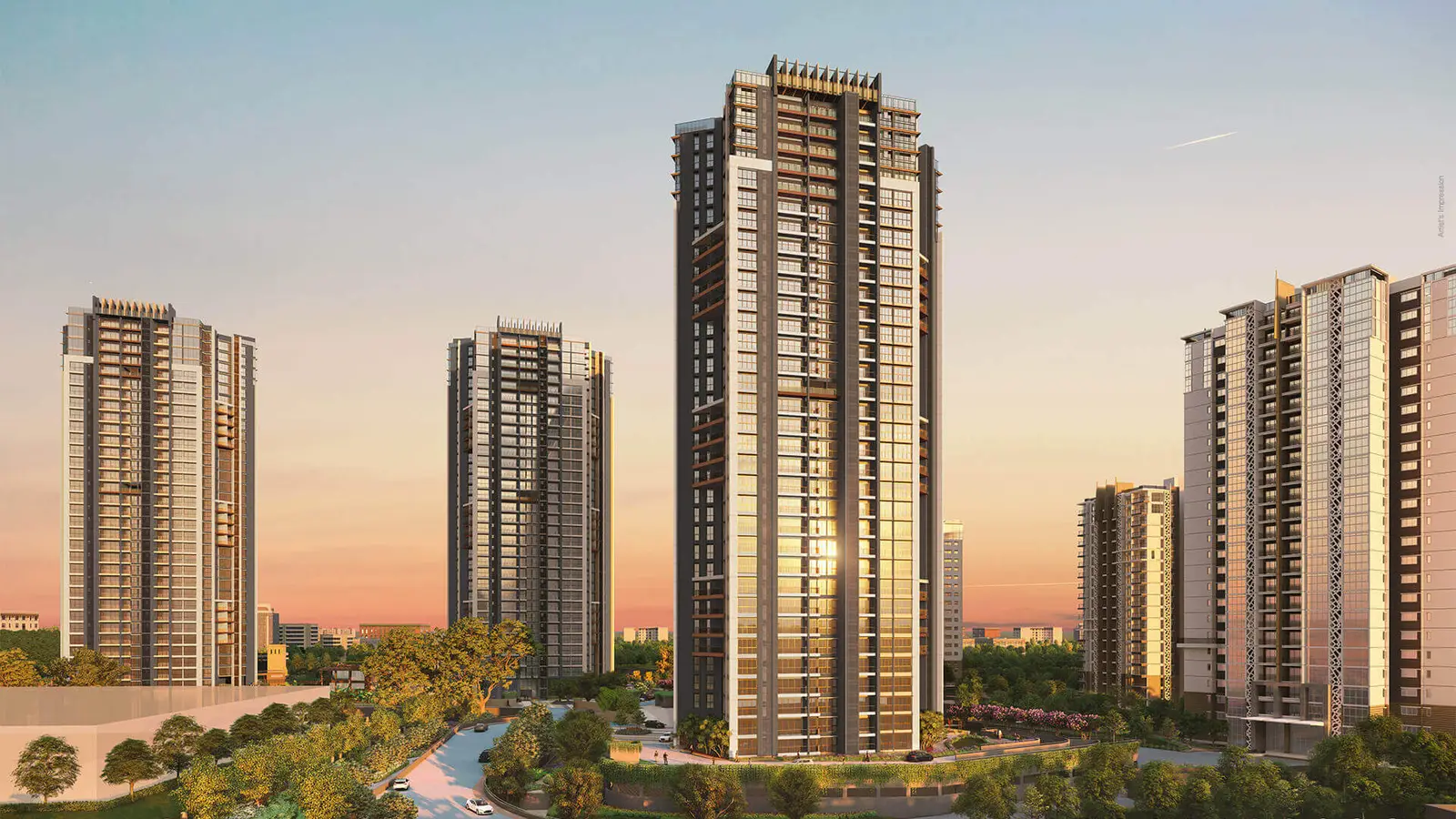 Parkwest 2.0 (towers Cedar, Pine, Oak, Sequoia), a picture from Shapoorji Pallonji Real Estate’s website