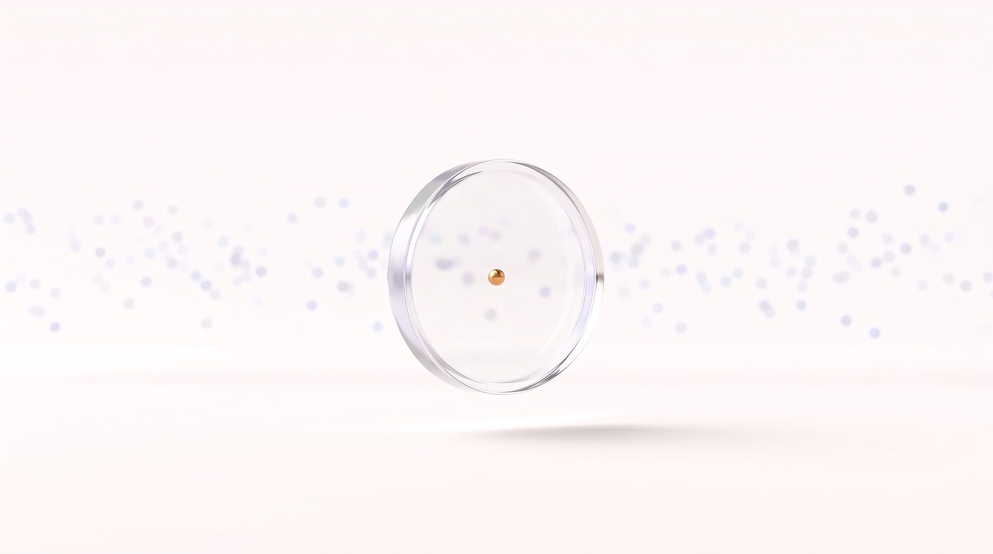 A magnifying glass bringing one gold buyer into focus in a crowd of soft dots
